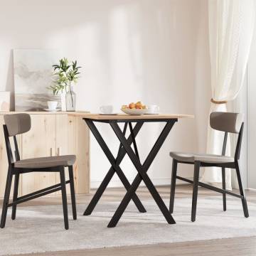 Dining Table X-Frame 60x60x75 cm Solid Wood Pine and Cast Iron