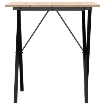 Dining Table X-Frame 60x60x75 cm Solid Wood Pine and Cast Iron