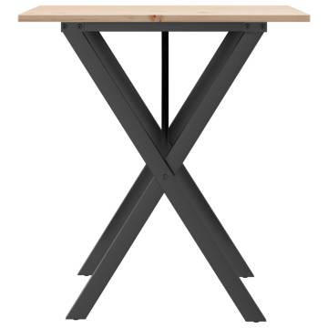 Dining Table X-Frame 60x60x75 cm Solid Wood Pine and Cast Iron