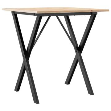 Dining Table X-Frame 60x60x75 cm Solid Wood Pine and Cast Iron