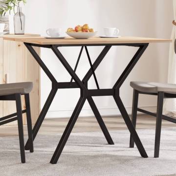 Dining Table Y-Frame 80x80x75 cm Solid Wood Pine and Cast Iron