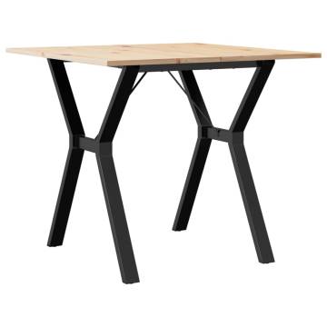 Dining Table Y-Frame 80x80x75 cm Solid Wood Pine and Cast Iron