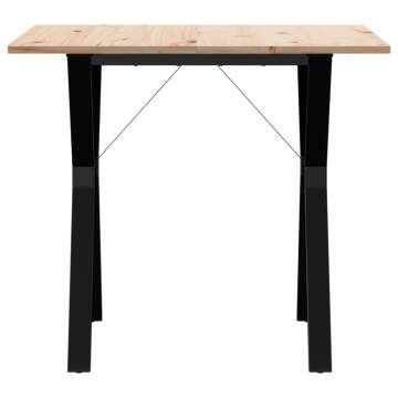 Dining Table Y-Frame 80x80x75 cm Solid Wood Pine and Cast Iron