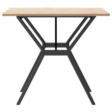 Dining Table Y-Frame 80x80x75 cm Solid Wood Pine and Cast Iron