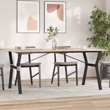 Dining Table Y-Frame 180x90x75 cm Solid Wood Pine and Cast Iron