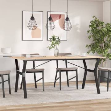 Dining Table Y-Frame 180x90x75 cm Solid Wood Pine and Cast Iron