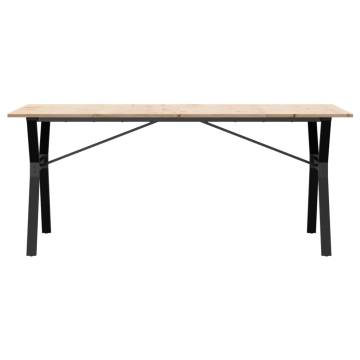 Dining Table Y-Frame 180x90x75 cm Solid Wood Pine and Cast Iron