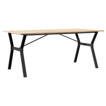 Dining Table Y-Frame 180x90x75 cm Solid Wood Pine and Cast Iron