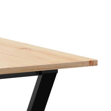 Dining Table Y-Frame 180x90x75 cm Solid Wood Pine and Cast Iron