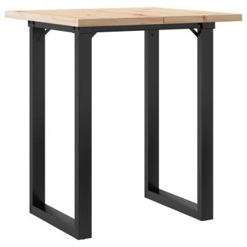 Dining Table O-Frame 60x60x75.5 cm Solid Wood Pine and Cast Iron