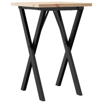 Dining Table X-Frame 50x50x75.5 cm Solid Wood Pine and Cast Iron