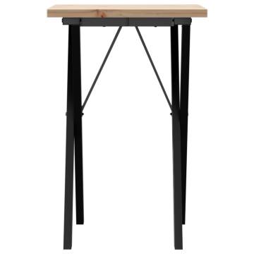 Dining Table X-Frame 50x50x75.5 cm Solid Wood Pine and Cast Iron