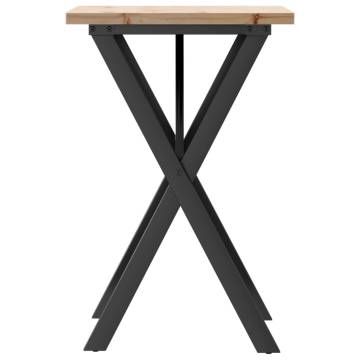 Dining Table X-Frame 50x50x75.5 cm Solid Wood Pine and Cast Iron