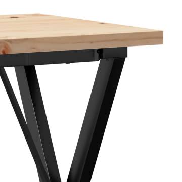 Dining Table X-Frame 50x50x75.5 cm Solid Wood Pine and Cast Iron