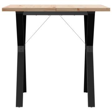 Dining Table Y-Frame 80x80x75.5 cm Solid Wood Pine and Cast Iron