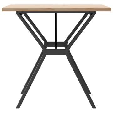 Dining Table Y-Frame 80x80x75.5 cm Solid Wood Pine and Cast Iron