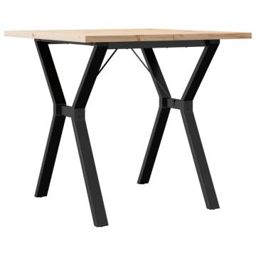 Dining Table Y-Frame 80x80x75.5 cm Solid Wood Pine and Cast Iron