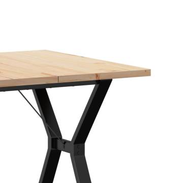 Dining Table Y-Frame 80x80x75.5 cm Solid Wood Pine and Cast Iron