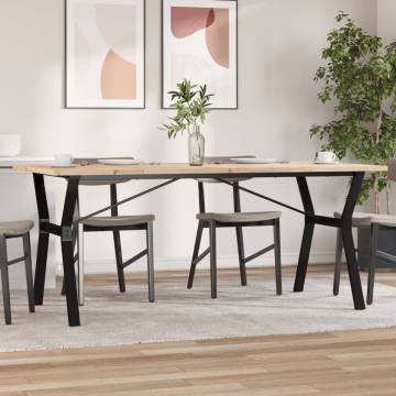 Dining Table Y-Frame 180x90x75.5 cm Solid Wood Pine and Cast Iron