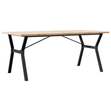 Dining Table Y-Frame 180x90x75.5 cm Solid Wood Pine and Cast Iron