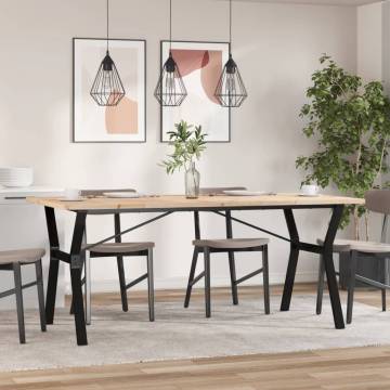 Dining Table Y-Frame 180x90x75.5 cm Solid Wood Pine and Cast Iron