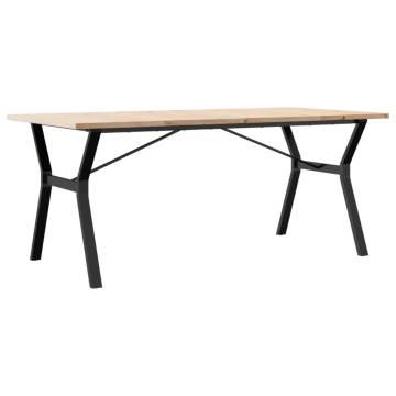 Dining Table Y-Frame 180x90x75.5 cm Solid Wood Pine and Cast Iron