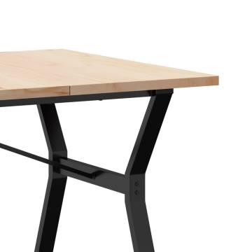 Dining Table Y-Frame 180x90x75.5 cm Solid Wood Pine and Cast Iron