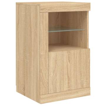 Sideboard with LED Lights Sonoma Oak 164x37x67 cm