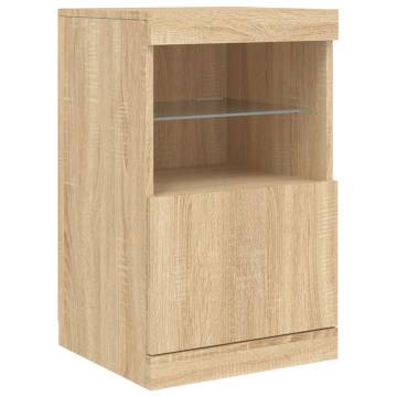 Sideboard with LED Lights Sonoma Oak 164x37x67 cm