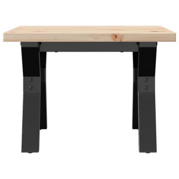 Coffee Table Y-Frame 50x50x35.5 cm Solid Wood Pine and Cast Iron