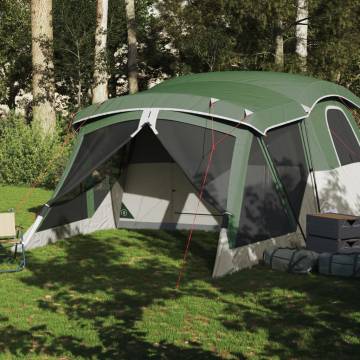 Camping Tent with Porch 4-Person Green Waterproof