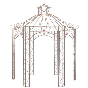 Garden Pavilion Antique Brown 3 m Iron