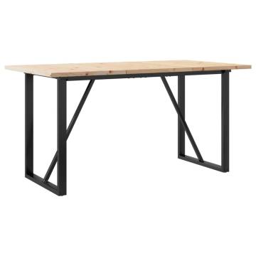 Dining Table O-Frame 160x80x75.5 cm Solid Wood Pine and Cast Iron