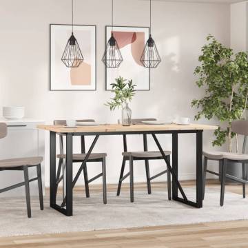 Dining Table O-Frame 160x80x75.5 cm Solid Wood Pine and Cast Iron