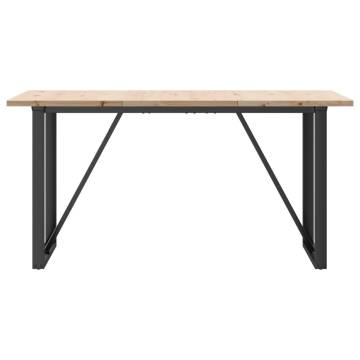 Dining Table O-Frame 160x80x75.5 cm Solid Wood Pine and Cast Iron