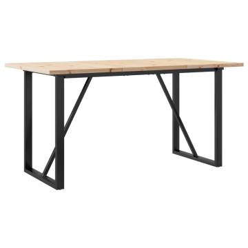 Dining Table O-Frame 160x80x75.5 cm Solid Wood Pine and Cast Iron