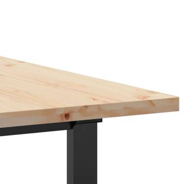 Dining Table O-Frame 160x80x75.5 cm Solid Wood Pine and Cast Iron