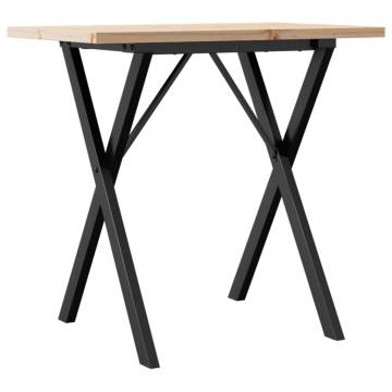 Dining Table X-Frame 80x50x75.5 cm Solid Wood Pine and Cast Iron