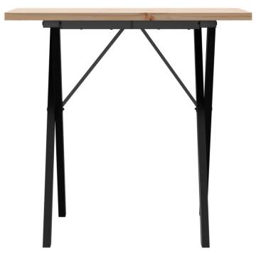 Dining Table X-Frame 80x50x75.5 cm Solid Wood Pine and Cast Iron