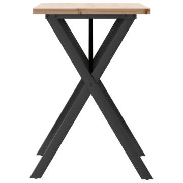 Dining Table X-Frame 80x50x75.5 cm Solid Wood Pine and Cast Iron