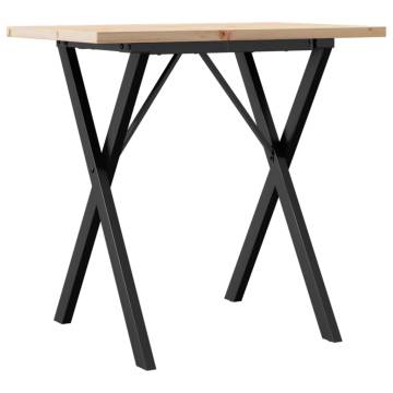 Dining Table X-Frame 80x50x75.5 cm Solid Wood Pine and Cast Iron