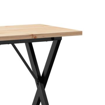 Dining Table X-Frame 80x50x75.5 cm Solid Wood Pine and Cast Iron