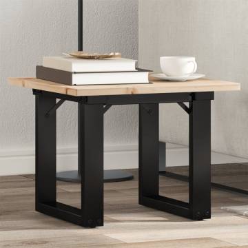 Coffee Table O-Frame 50x50x35 cm Solid Wood Pine and Cast Iron