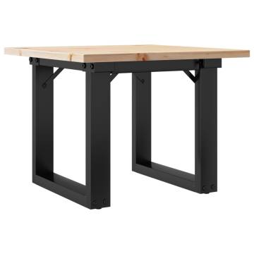 Coffee Table O-Frame 50x50x35 cm Solid Wood Pine and Cast Iron