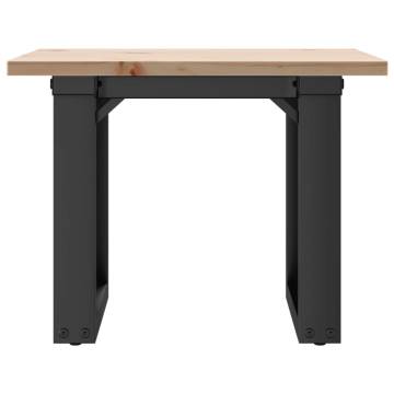 Coffee Table O-Frame 50x50x35 cm Solid Wood Pine and Cast Iron