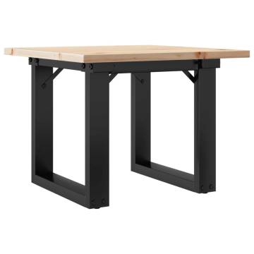 Coffee Table O-Frame 50x50x35 cm Solid Wood Pine and Cast Iron