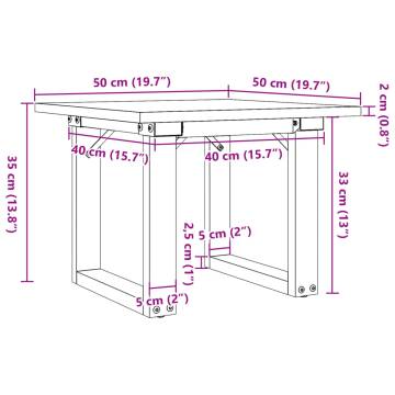 Coffee Table O-Frame 50x50x35 cm Solid Wood Pine and Cast Iron