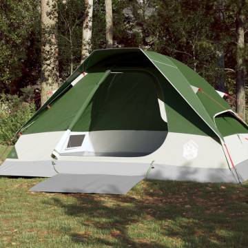 Camping Tent Dome 4-Person Green Waterproof