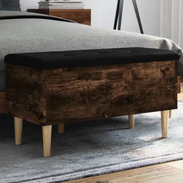 Storage Bench Smoked Oak 82x42x46 cm Engineered Wood