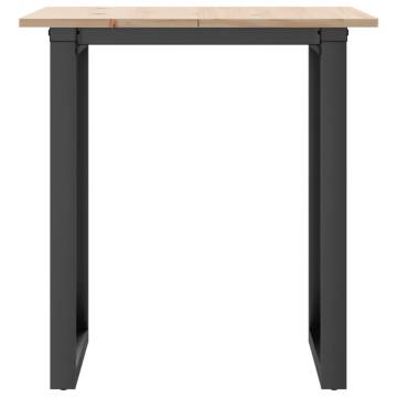 Dining Table O-Frame 70x70x75 cm Solid Wood Pine and Cast Iron